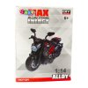 Motocykl ke sestavení, šroubovací, kovový 1:14 DIY černý se zlatými prvky
