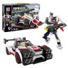 Stavebnice sportovní auto racer robot 2v1 bílá 341 ks