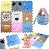 Podlahová vzdělávací podložka 120x120 silné pěnové puzzle 9 ks Humbi Zvířata