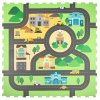 Vzdělávací podlahová pěnová podložka 120x120 Silné pěnové puzzle 4 ks Humbi Městské ulice Město Silnice