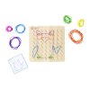 Montessori Sada Dřevěná Geoboard Gumky + Vzory Geometrická Tabule 85 Prvků