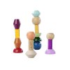 Montessori Dřevěné Věže z Tvarů 16 Barevných Prvků