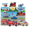 Melissa & Doug dřevěné zvukové puzzle Vozidla 7 dílků 94427