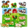 Melissa & Doug dřevěné zvukové puzzle Farma – zvířata 7 dílků 94425