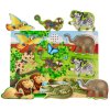 Melissa & Doug dřevěné zvukové puzzle Zvířata ZOO 7 dílků 94426