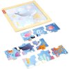 Barevná dřevěná skládačka – puzzle Oceán Rybky 10 dílků
