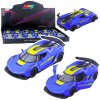Sportovní auto – kovové, závodní, otevírací dveře, modré, 1:32