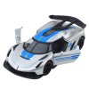 Sportovní auto – kovové, závodní, otevírací dveře, stříbrné, 1:32