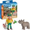 Playmobil Duo Pack Sada 2 figurek Lesního strážce s nosorožcem a příslušenstvím 10 dílků