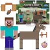 Sada figurek Stevea a osla z Minecraftu + příslušenství 6+