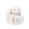 Doudou Plyšový králíček s šátkem bílý 35 cm