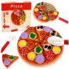 Dřevěná pizza sada na krájení se suchým zipem kolečko a prkénko