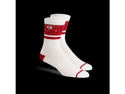 CRANKBROTHERS Icon MTB Sock-Splatter White/Red (Varianta CRANKBROTHERS Icon MTB Sock Splatter White/Red L/XL)