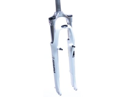 Odpružená vidlice treking 28" SR Suntour NEX MLO,  1 1/8" závit , zdvih 63mm / pro V-brzdy / bílá barva
