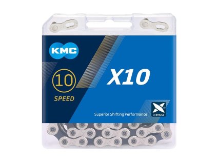 ŘETĚZ KMC X10 STŘÍBRNO/ČERNÝ BOX