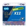 ŘETĚZ KMC X11 AURORA MODRÝ WAXED BOX