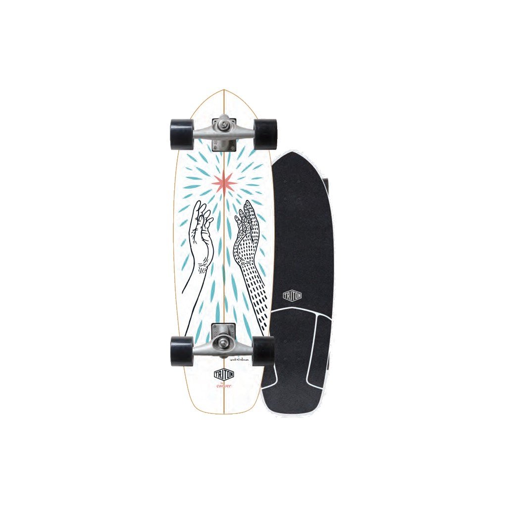 TRITO X CARVER Super Surfer SIGNAL 9.75'' X 31 INCH Complete TRITON  Skateboard Raw wave skateboard