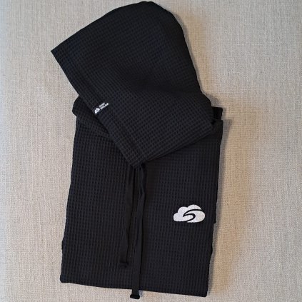 SURF DREAM PONČO WAFLE pánské černé s bílým logem