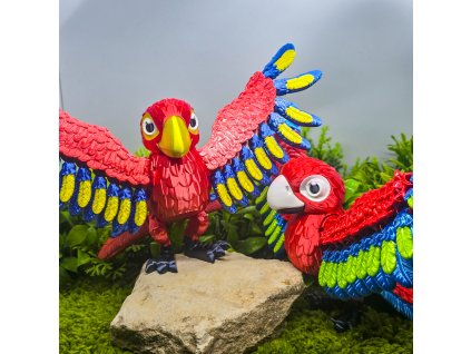 3D figurka papoušek Ara 12 cm