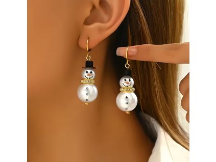 nausnice snehulaknausnice snehulaci na uchu | SURPRISE-BOX.cz