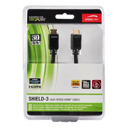 Speedlink vysokorychlostní kabel SHIELD-3 s ethernetem 5m (SL-2316-BK-500)