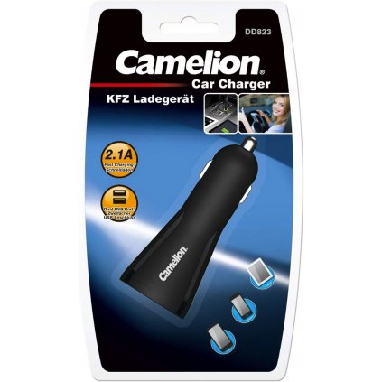 Camelion adaptér do auta DD823-DB Dual USB Car Charger černý