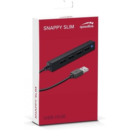 Speedlink SNAPPY SLIM USB Hub - 4 Port, Black (SL-140000-BK)