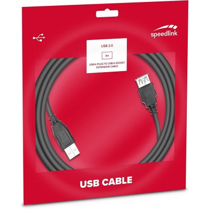 Speedlink USB 2.0 Extension Cable, 3m Basic (SL-170204-BK)
