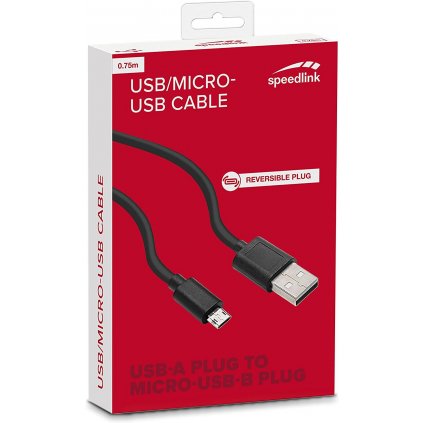 Speedlink Micro-USB Cable, 0.75m HQ (SL-170211-BK)