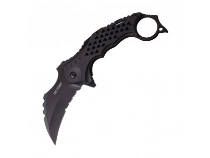 Nôž zatvárací KARAMBIT TAC-FORCE kombi ostrie ČIERNY