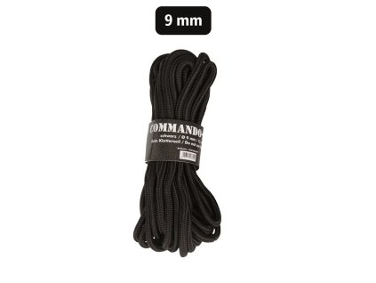 Šnúra COMMANDO pomocná 9mm 15m ČIERNA