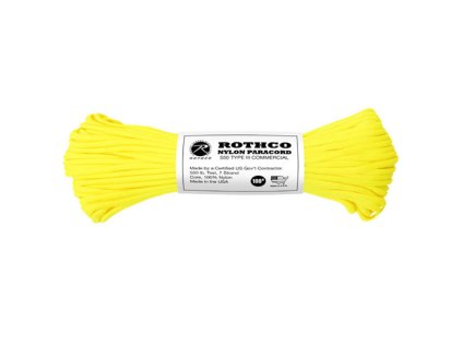 Rothco Šnúra PARACORD nylon 550LB 30m 4mm REFLEXNÁ ŽLTÁ