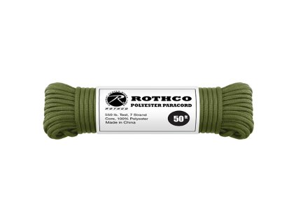 Rothco Šnúra PARACORD polyester 550LB 15m 4mm OLIV