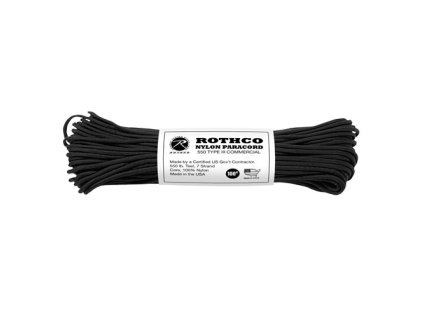 Rothco Šnúra PARACORD nylon 550LB 30m 4mm ČIERNA