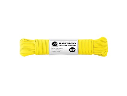 Rothco Šnúra PARACORD polyester 550LB 30m 4mm REFLEXNÁ ŽLTÁ
