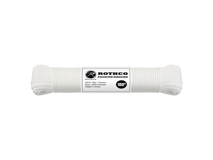 Rothco Šnúra PARACORD polyester 550LB 30m 4mm BIELA