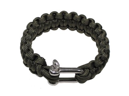 Náramok PARACORD kov.pracka OLIV veľ. S (veľ L-22cm/330cm)