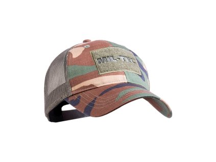 MIL-TEC Čiapka baseball TRUCKER so sieťkou WOODLAND