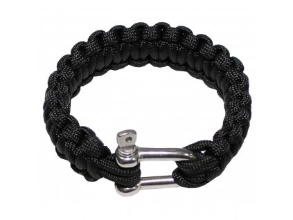 Náramok PARACORD kov.pracka ČIERNY