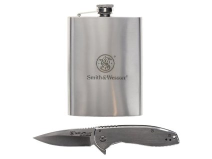 Smith & Wesson Set zatvárací nôž + ploskačka + lievik