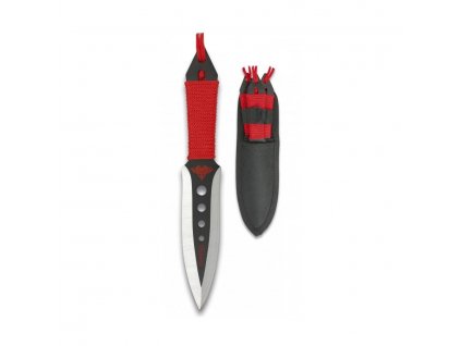 Nože vrhacie set 3 kusov s červeným paracordom