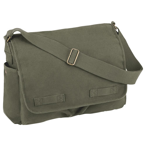 Taška VINTAGE cez rameno 38 x 28 x 15 cm OLIV