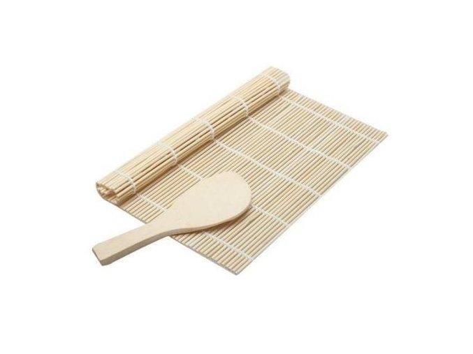 bambusova rolovaci podlozka na sushi a lzice