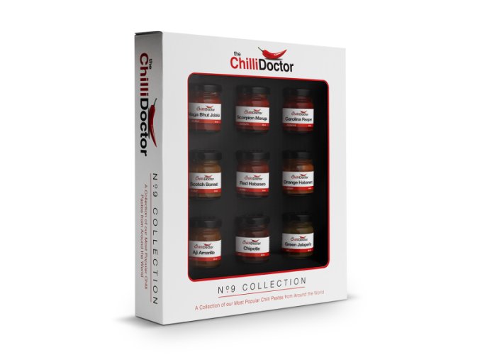 Chilli darčekový set 9 papričkových past DMT: 3/26