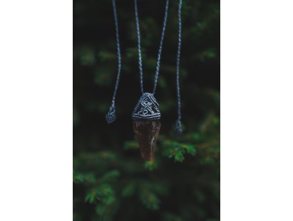 Náhrdelník s krystalem záhnědy z Čech - ručně dělaný