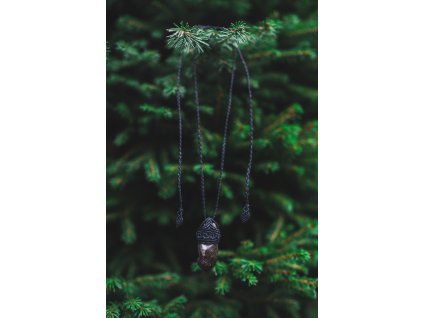 Náhrdelník s krystalem záhnědy z Čech - ručně dělaný