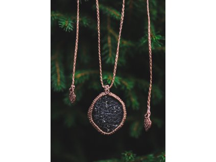 Náhrdelník s českým vltavínem - ručně dělaný