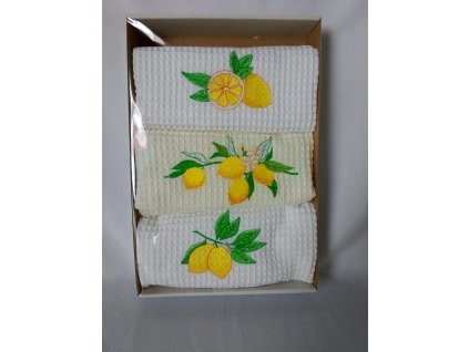 Vyšívané kuchynské utierky LEMON