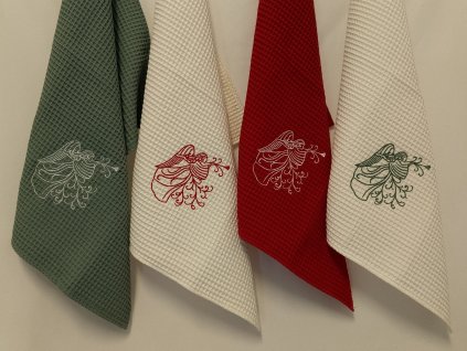 Vyšívané vianočné utierky ANJEL