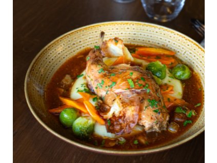 pomalu pečené králičí stehno